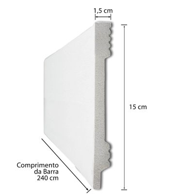 RODAPÉ LISO POLESTIRENO 15CMX1,5CMX240CM