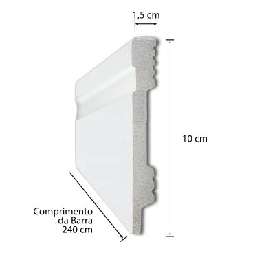 RODAPÉ FRISADO POLESTIRENO 10CMX1,5CMX240CM