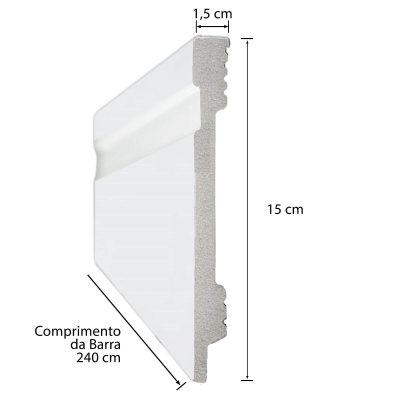 RODAPÉ FRISADO POLESTIRENO 15CMX1,5CMX240CM