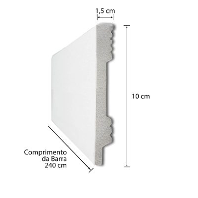 RODAPÉ LISO POLESTIRENO 10CMX1,5CMX240CM